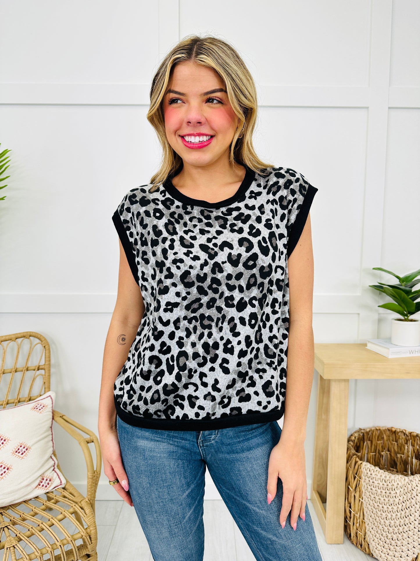 Prowling In Style Top in Grey/Black
