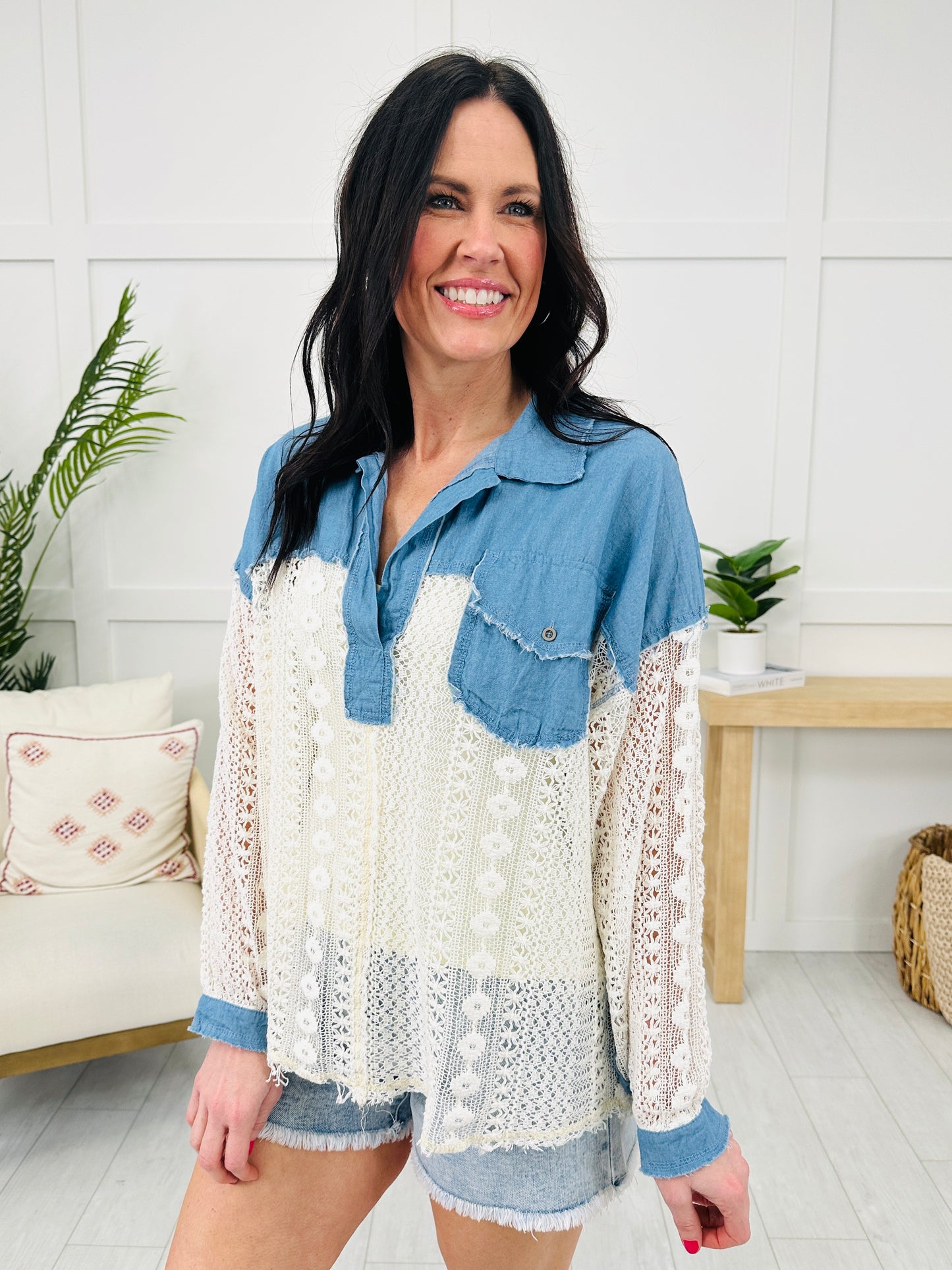 Ethereal Layers Top In Denim