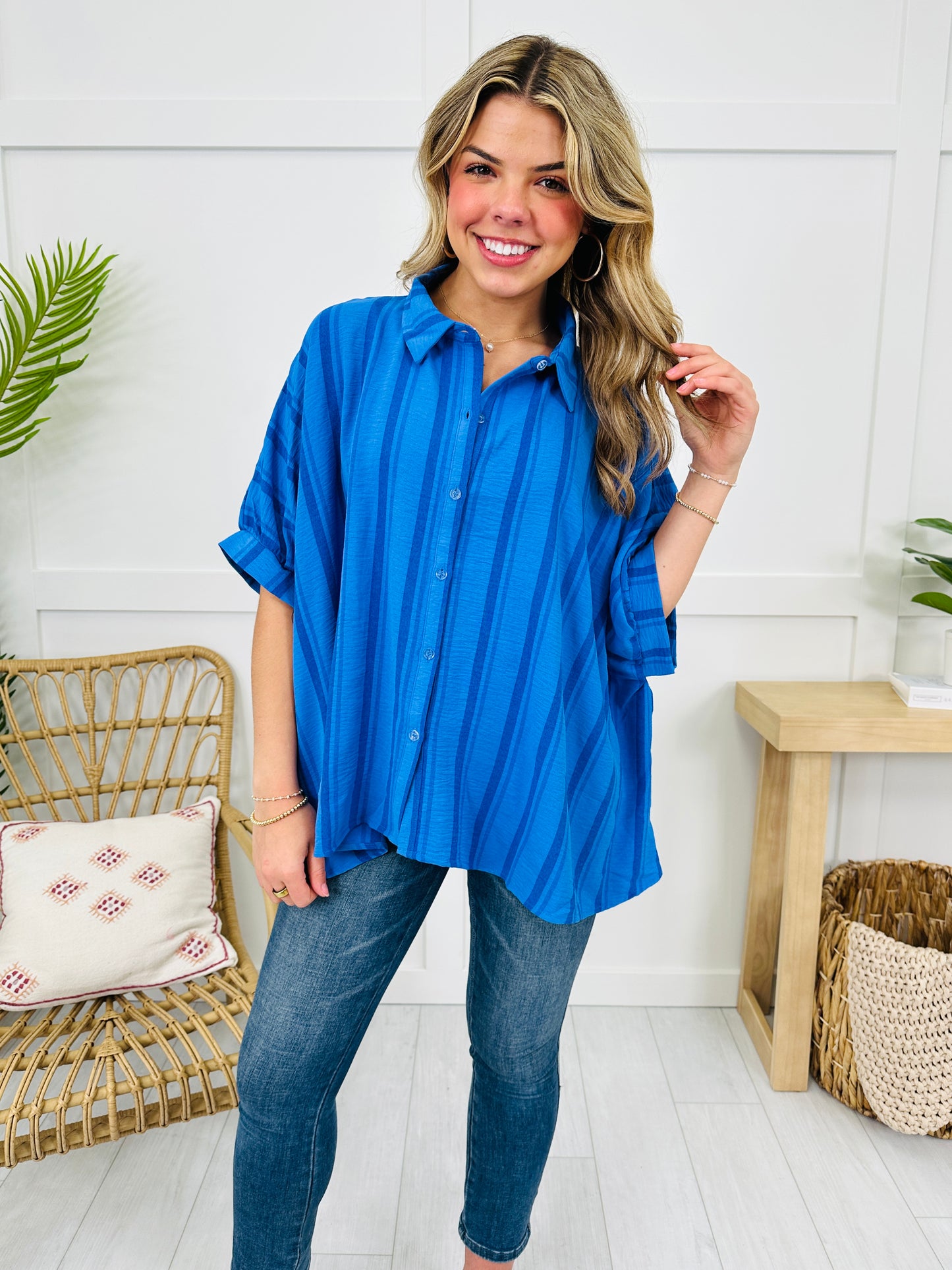 DOORBUSTER! Parallel Play Top in Ocean Blue