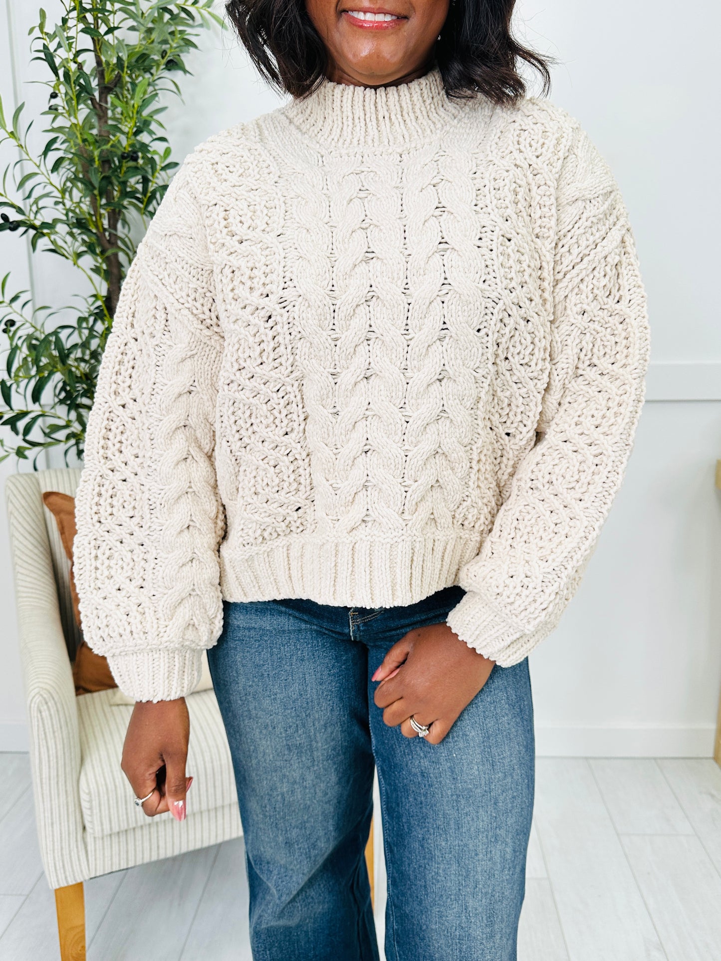 DOORBUSTER! The Cable Club Sweater- Multiple Colors!