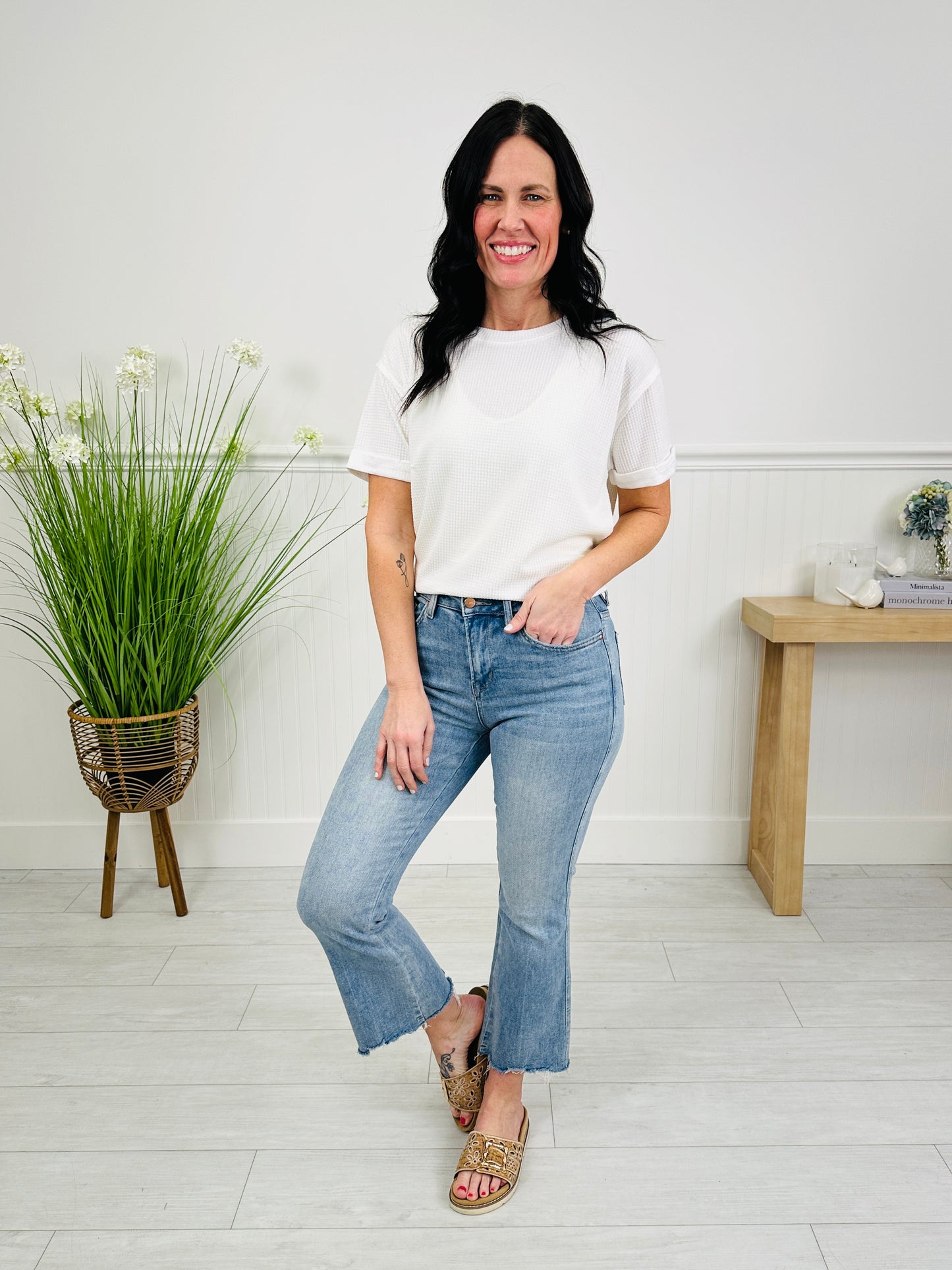 Kick Back And Relax Kick Flare Cropped Jeans