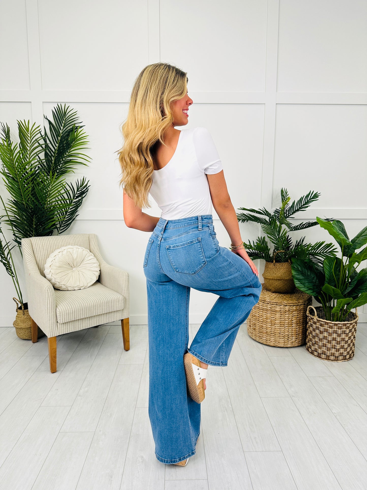 Lovervet Swept Away Palazzo Jeans