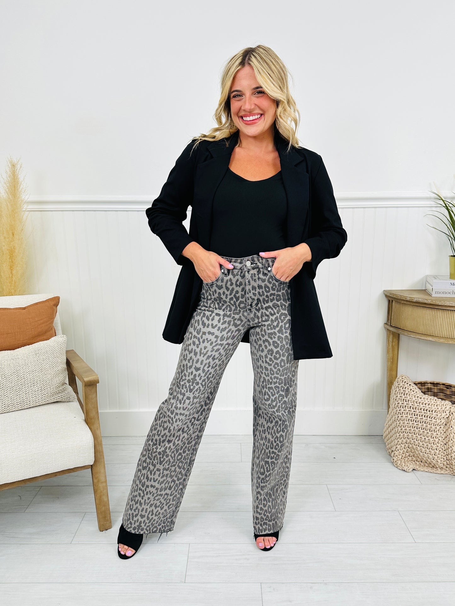 Wild Thing Tummy Control Grey Leopard Jeans