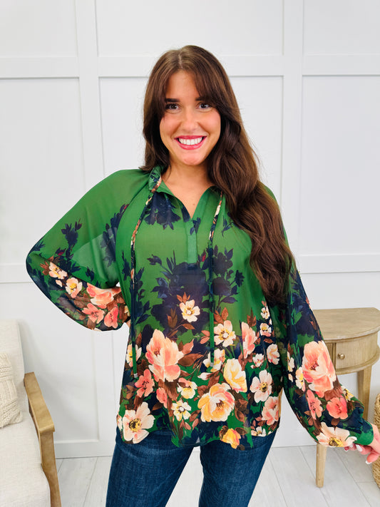 Emerald Garden Top In Emerald Green