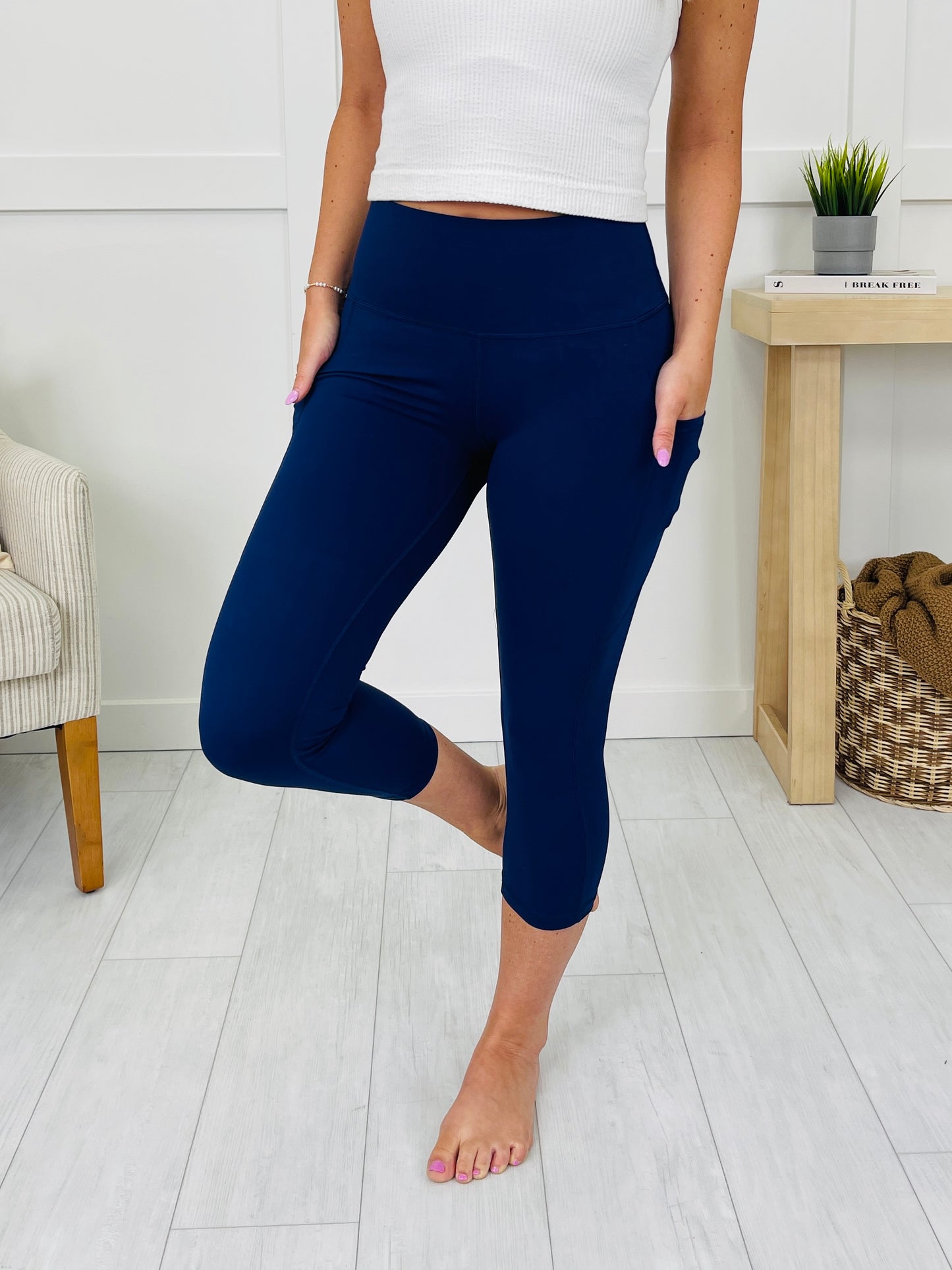 Vital Motion Capri Leggings in Navy Blue