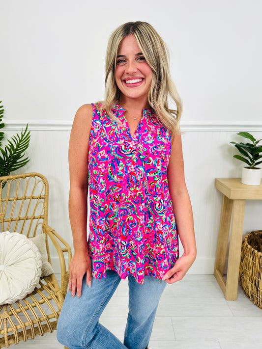 Sunny Days Tank Top in Driftwood Beach Print