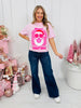Merry Christmas Checkered Bubblegum Graphic Tee