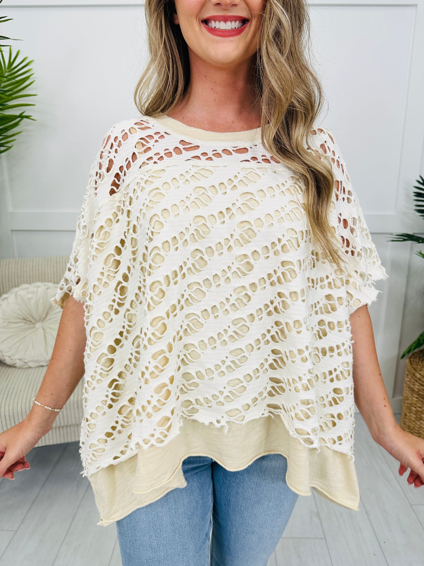 Unraveled Beauty Pullover in Cream