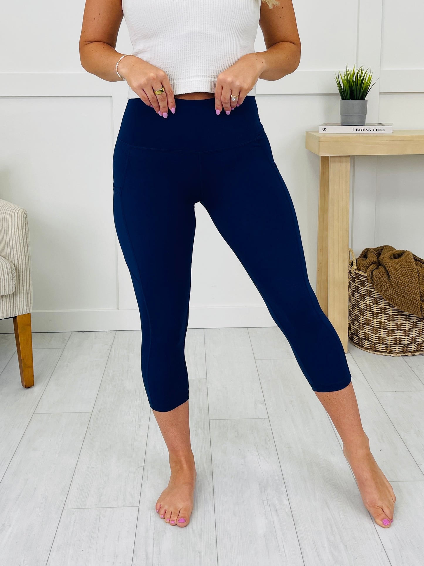 Vital Motion Capri Leggings in Navy Blue