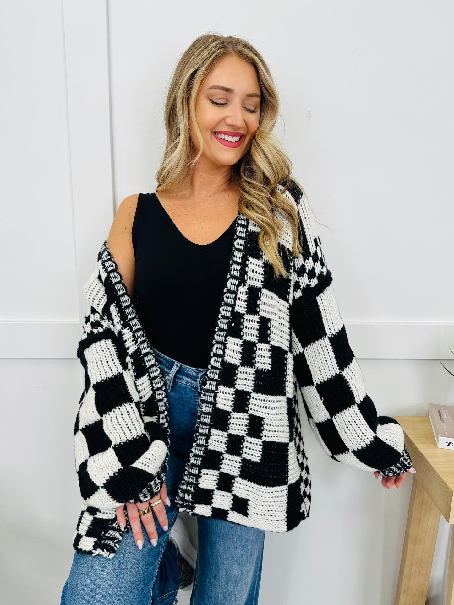The Final Checkpoint Cardigan in Black Combo