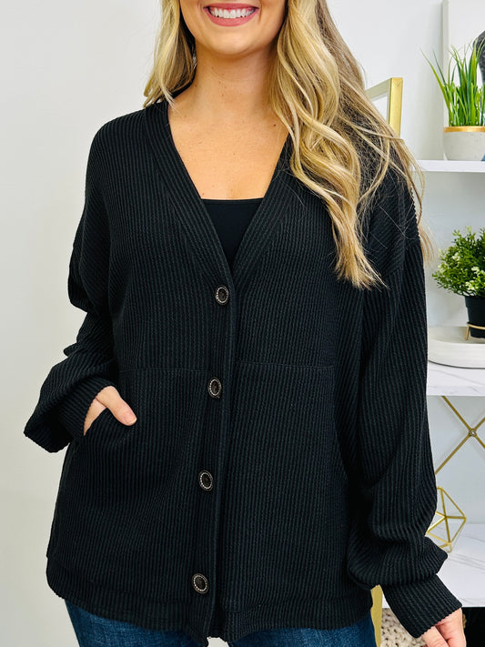 Between the Buttons Cardigan In Black