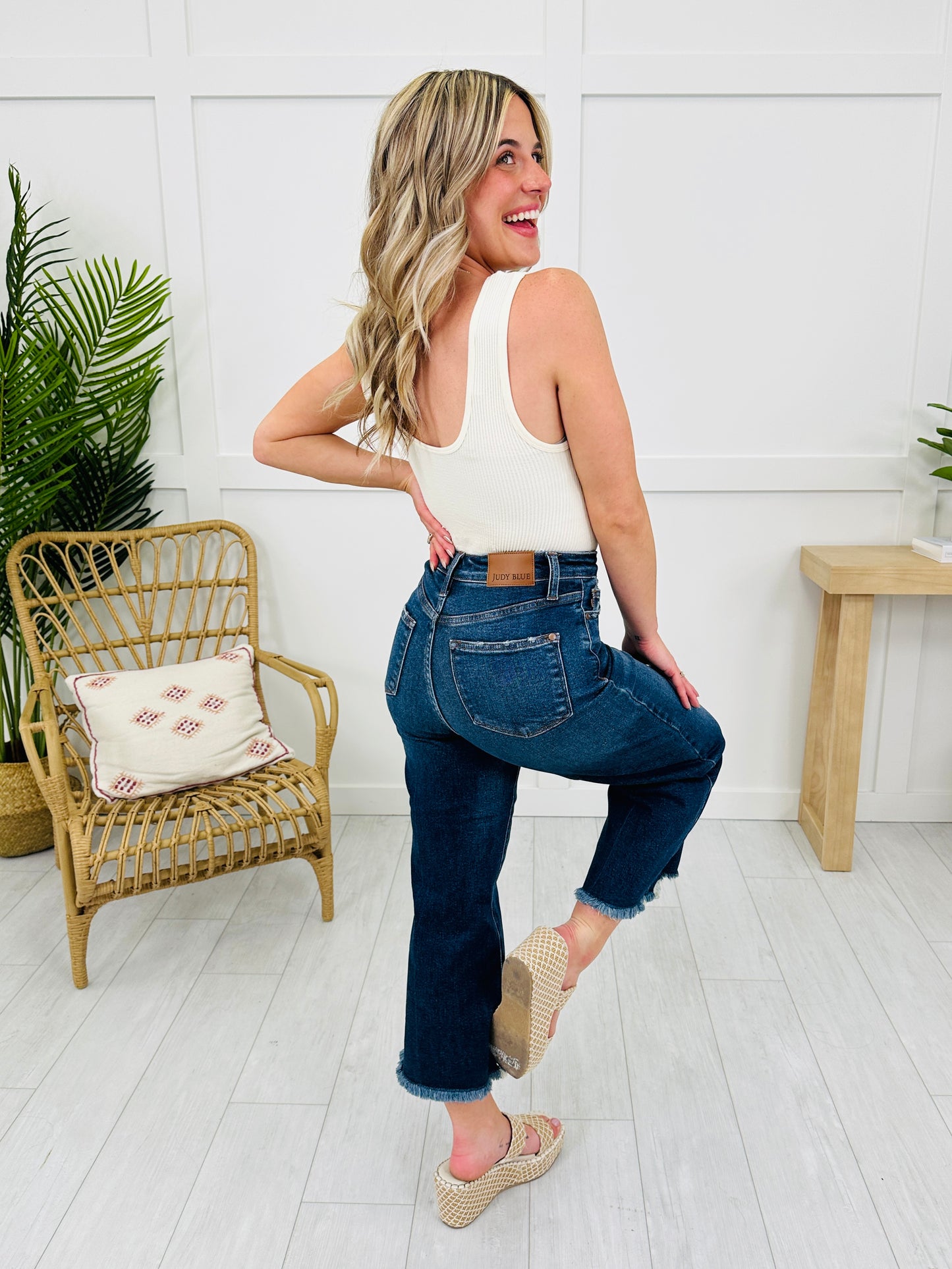 Judy Blue On The Fly Cropped Wide Leg Jeans