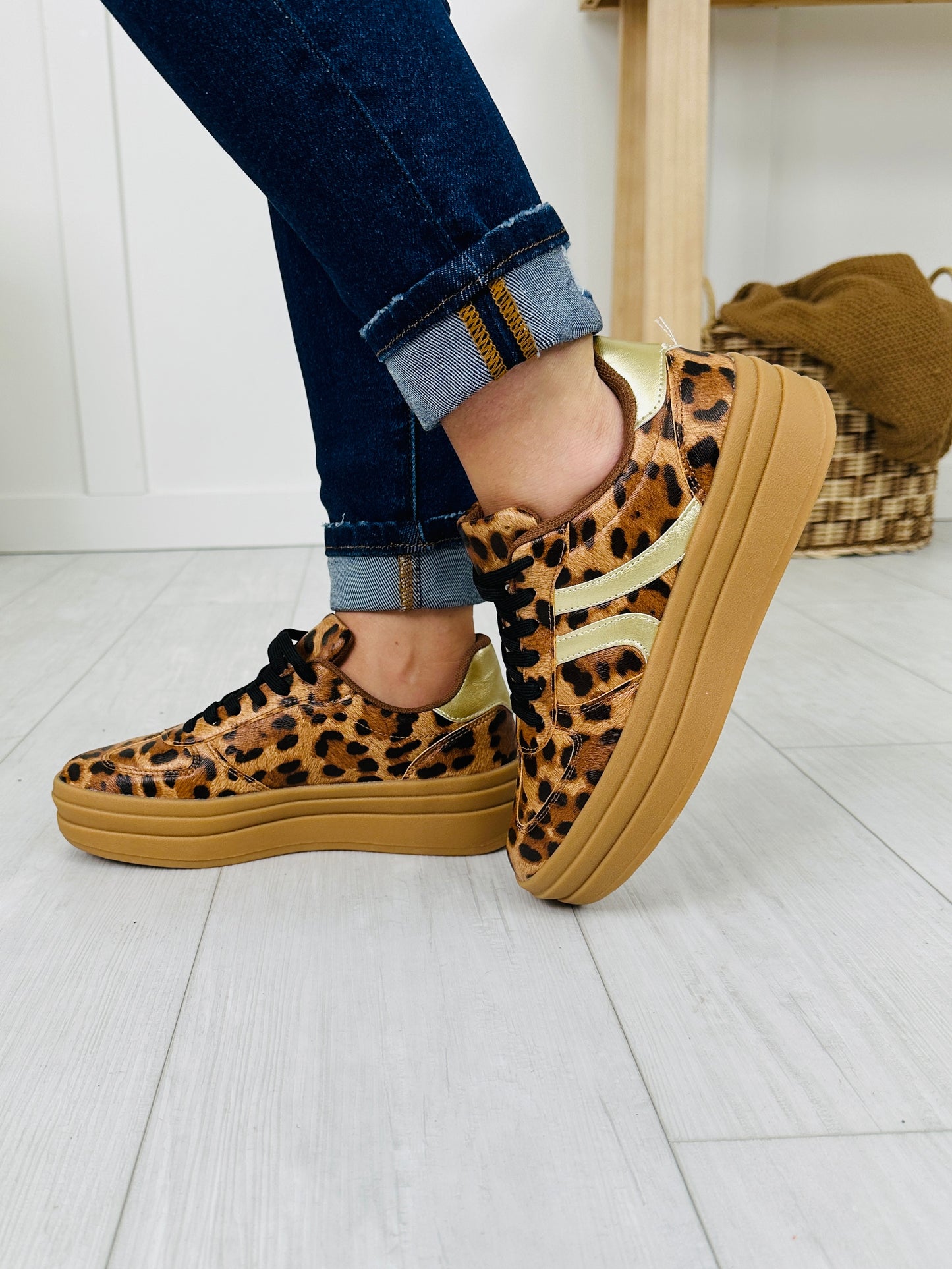 Street Sprint Sneakers in Leopard/Gold
