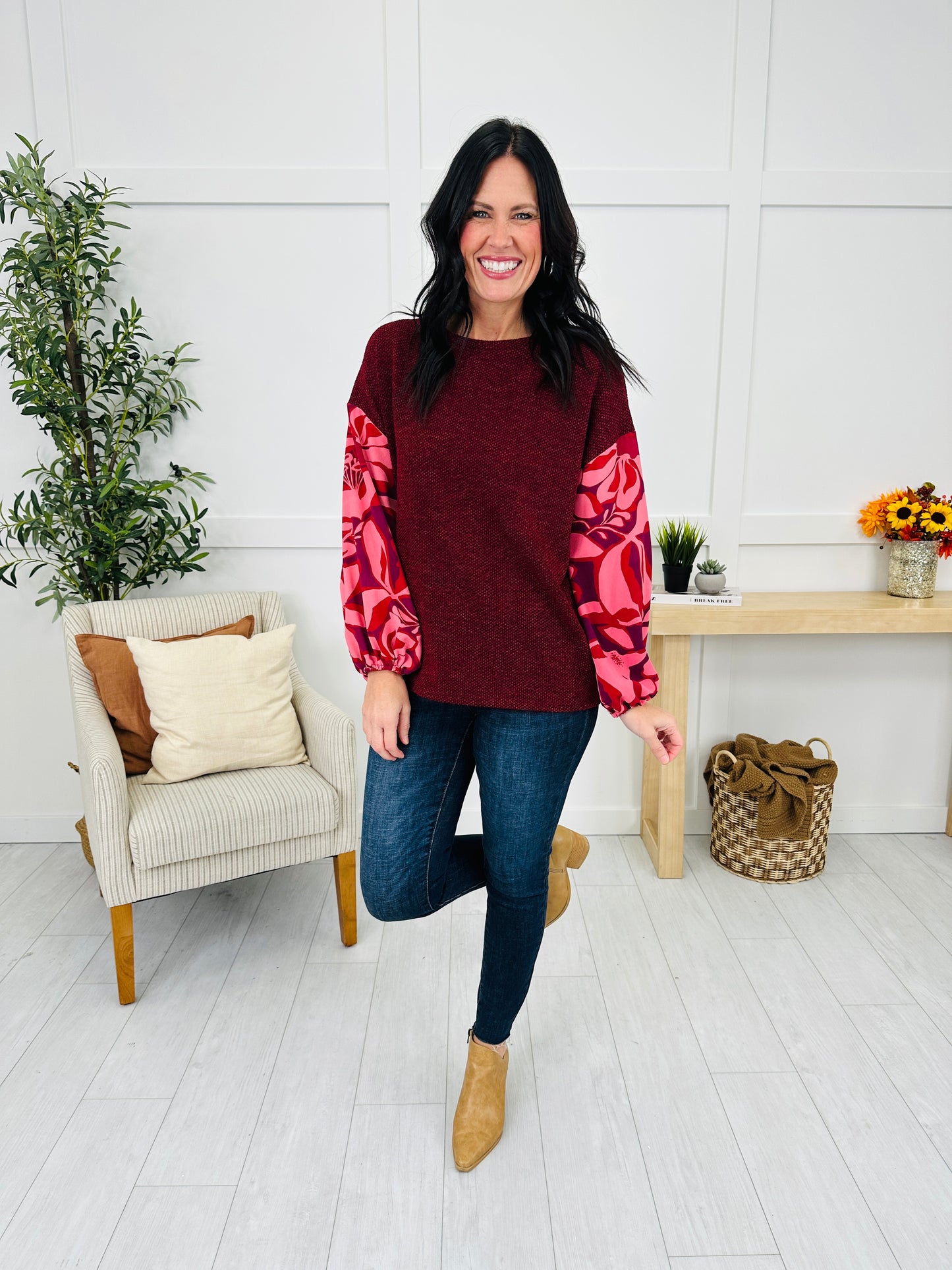 Print Me A Memory Sweater in Wine