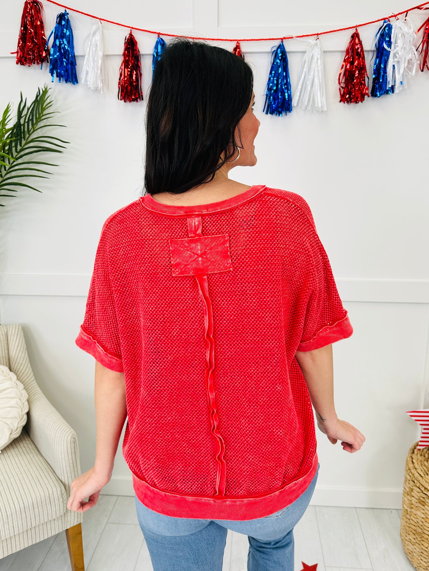 Americana All Star Top in Red