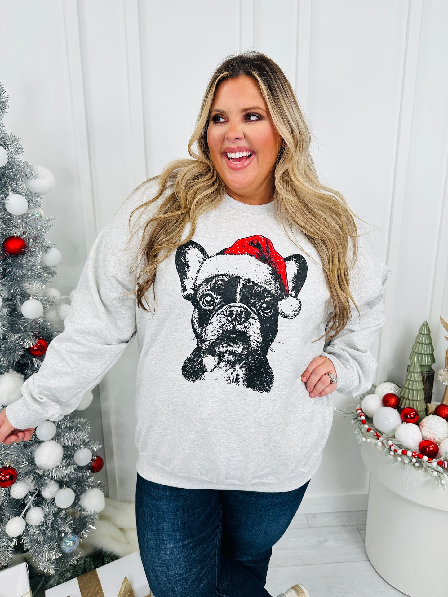 Jolly French Bulldog Graphic Crewneck Sweatshirt