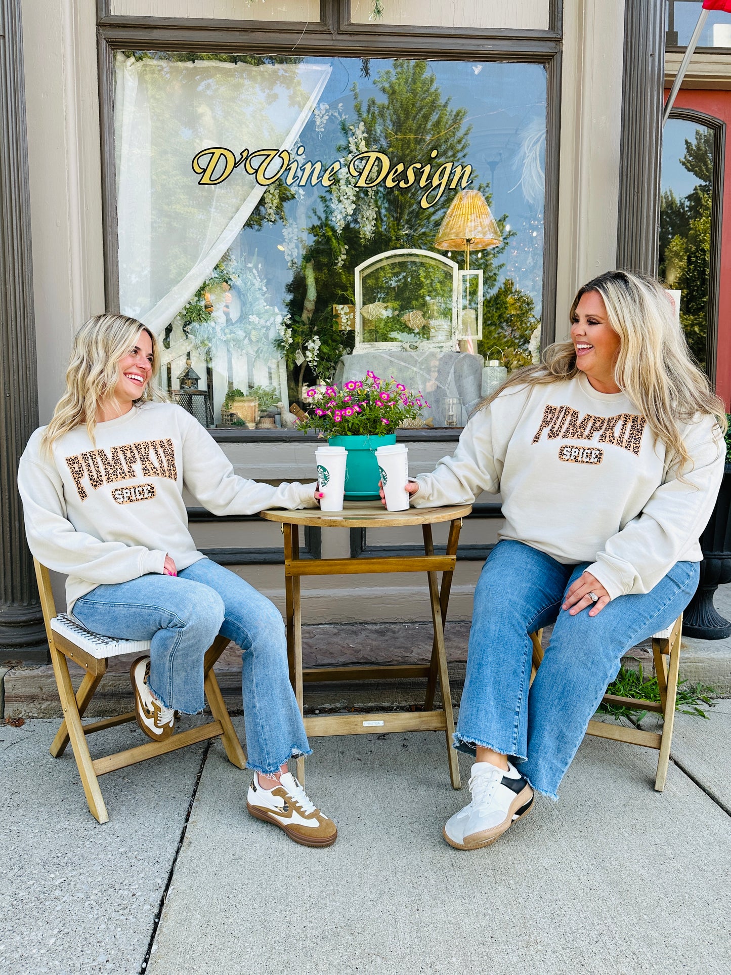Pumpkin Spice Leopard Print Crewneck Sweatshirt
