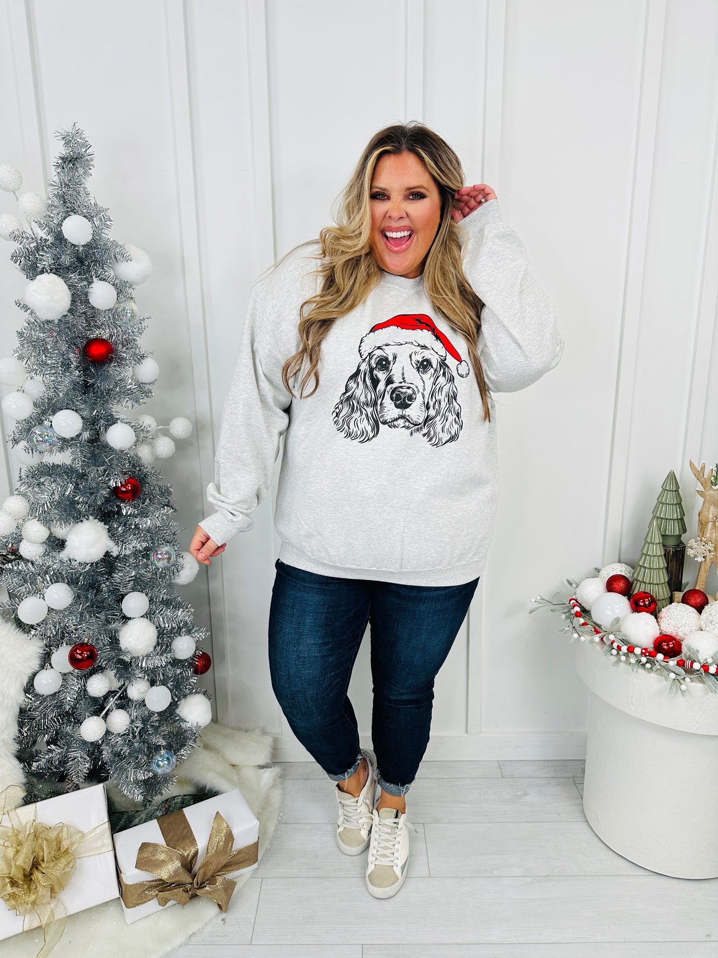 Jolly Cocker Spaniel Graphic Crewneck Sweatshirt