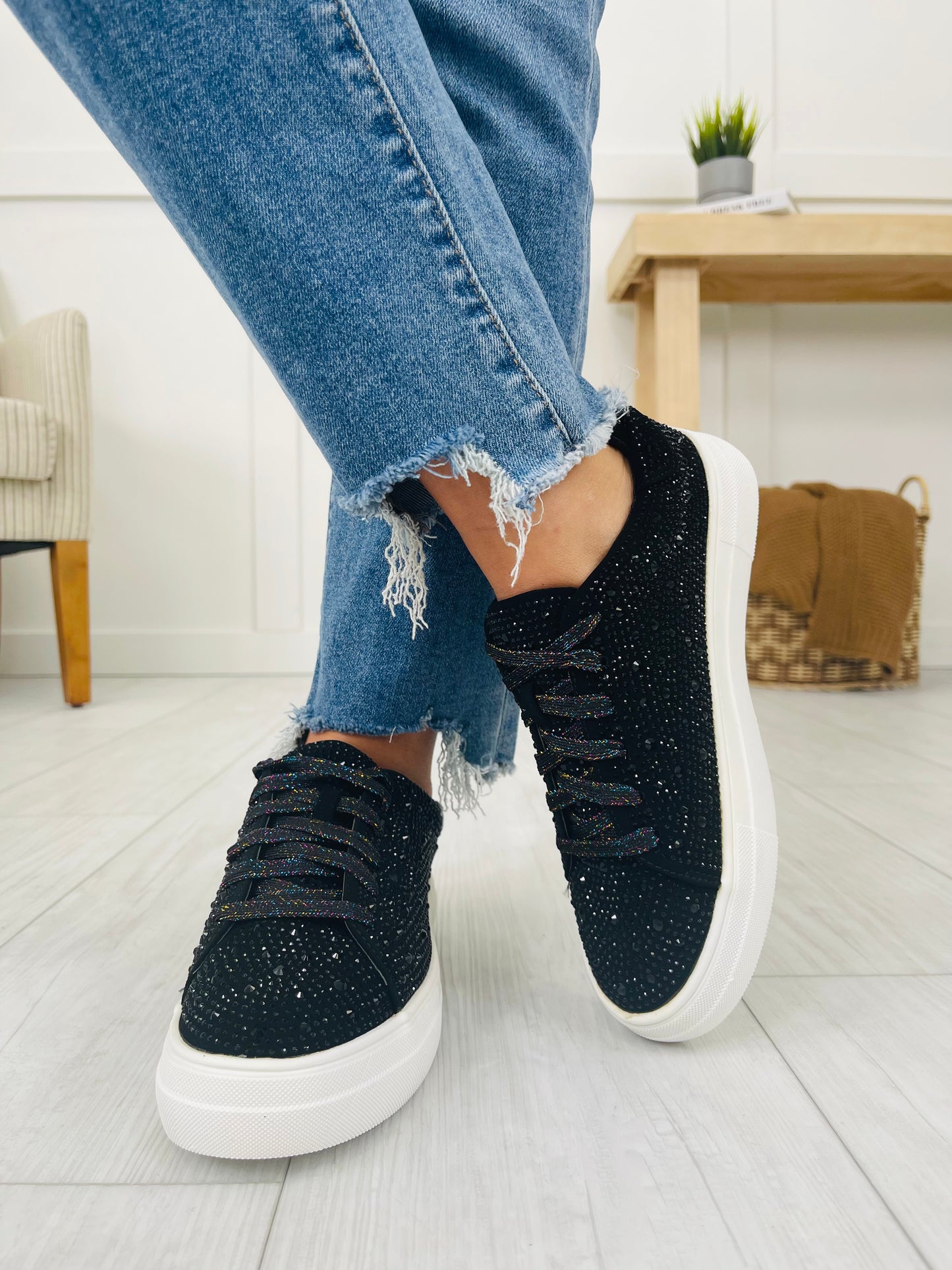 Bedazzle Boost Sneakers in Black