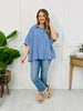 Linear Lounge Top In Ocean Blue