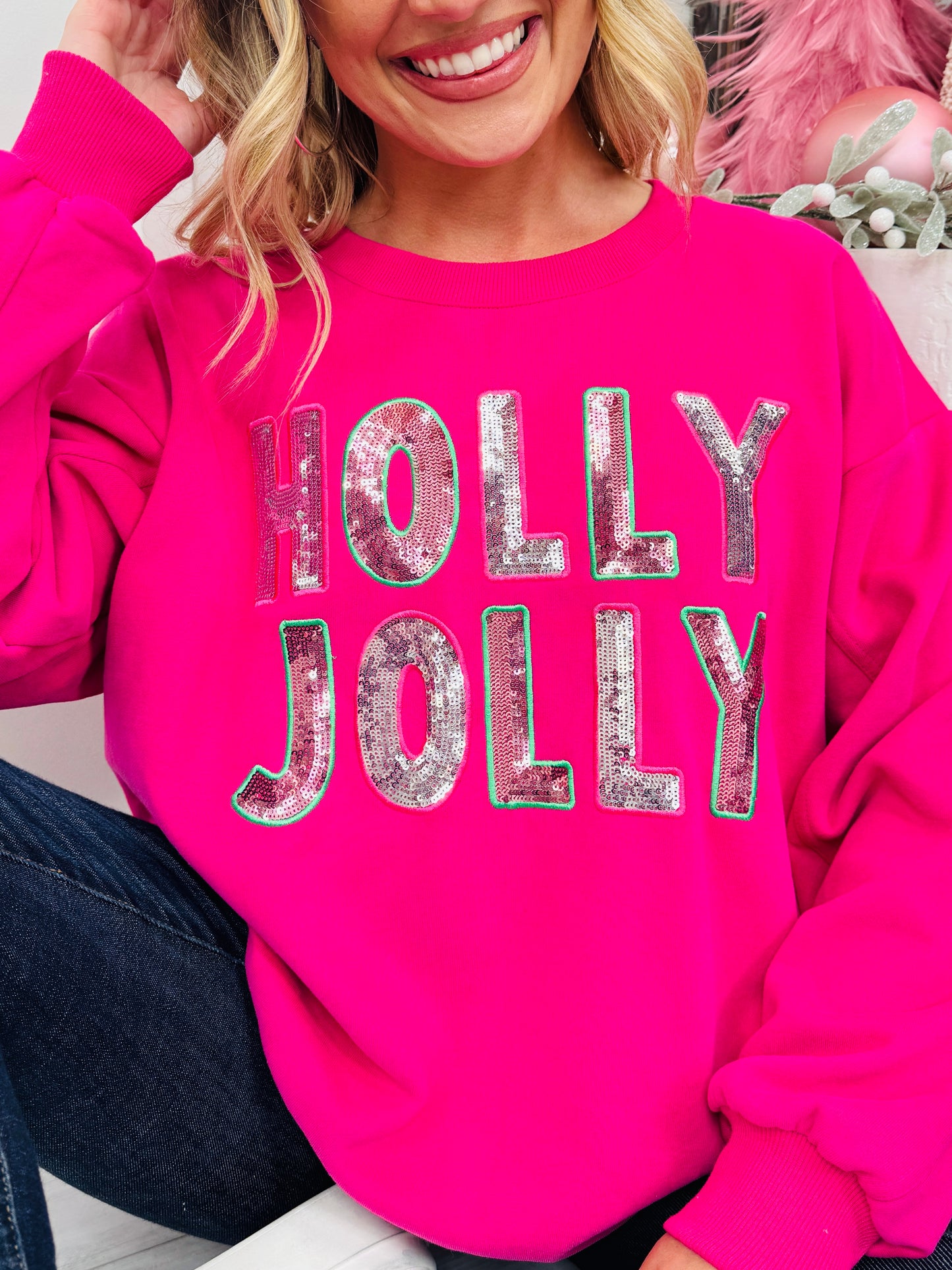 Holly, Jolly, and Sparkle Pullover