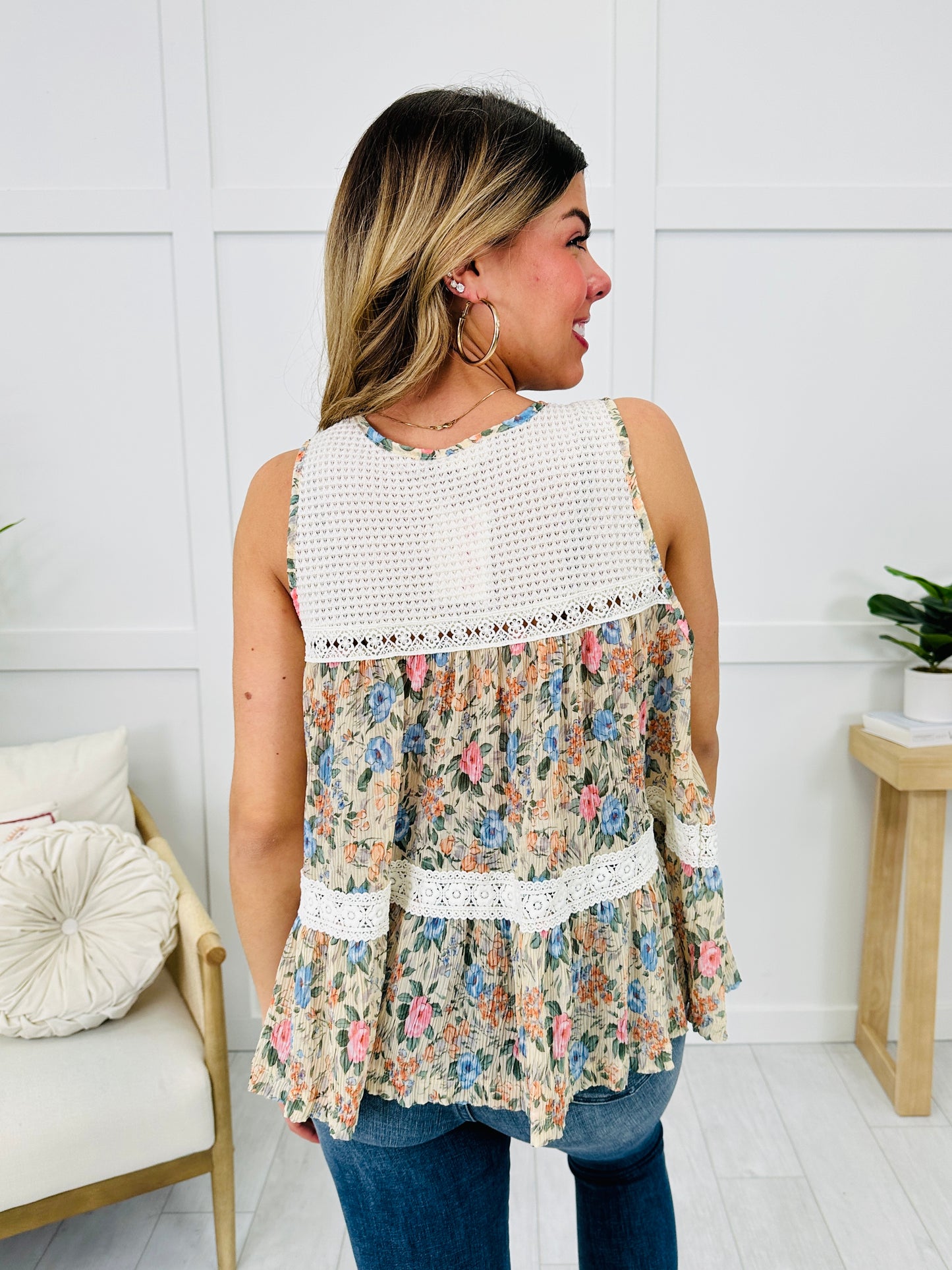 PREORDER! Golden Meadow Tank Top In Beige
