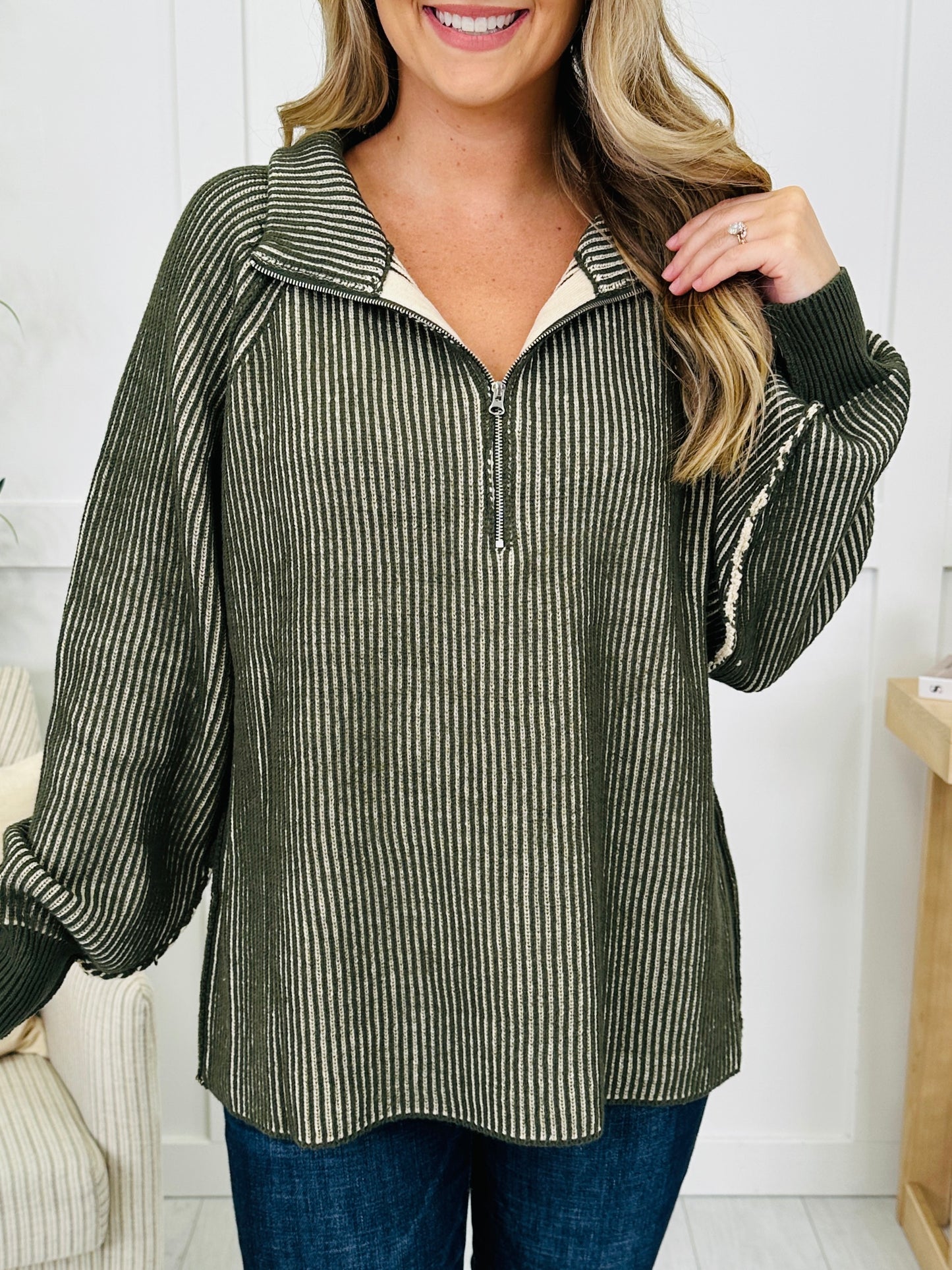 Zipped For Keeps Sweater- Multiple Colors!