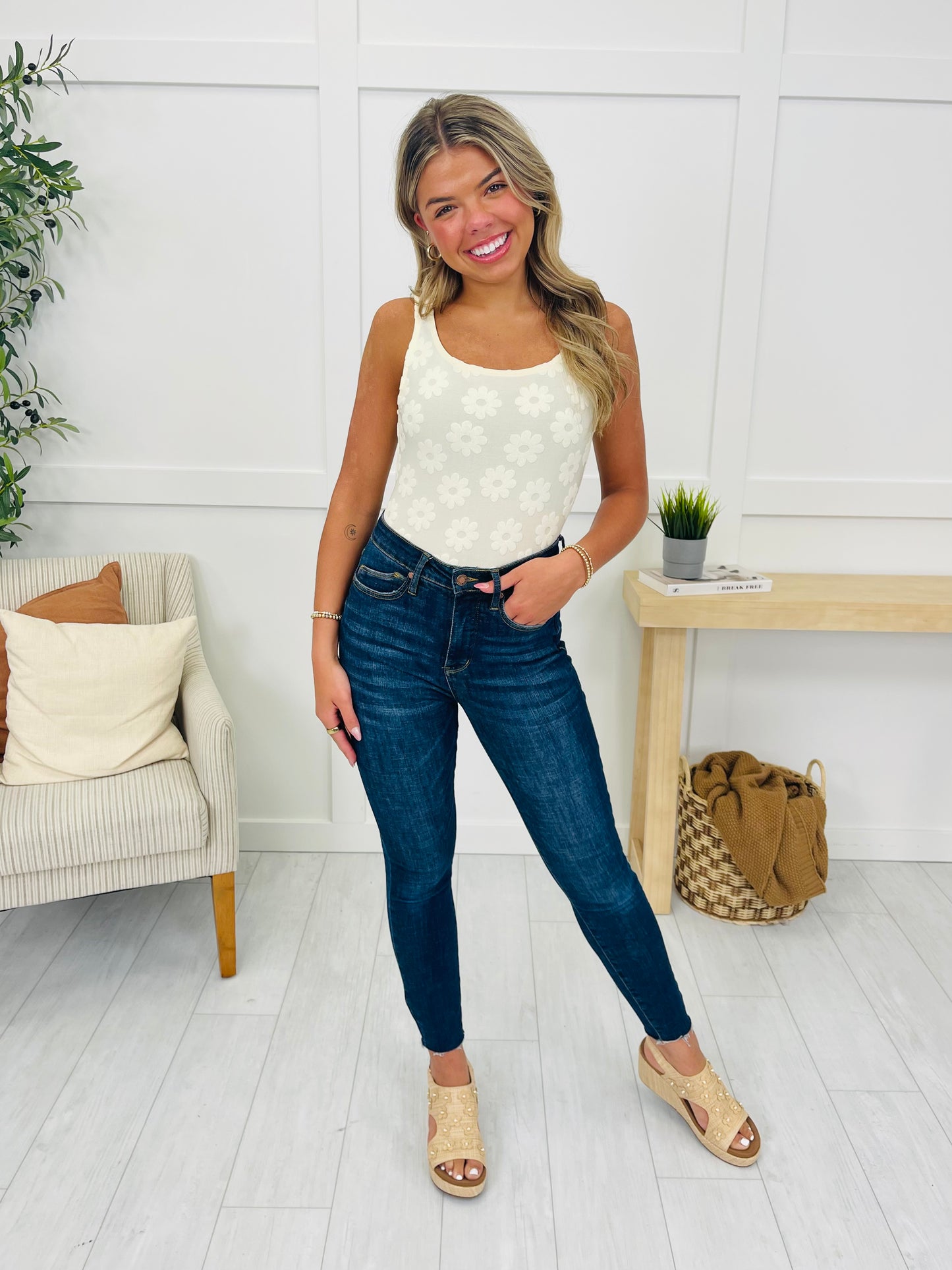 Petal Mode Tank Top in Cream