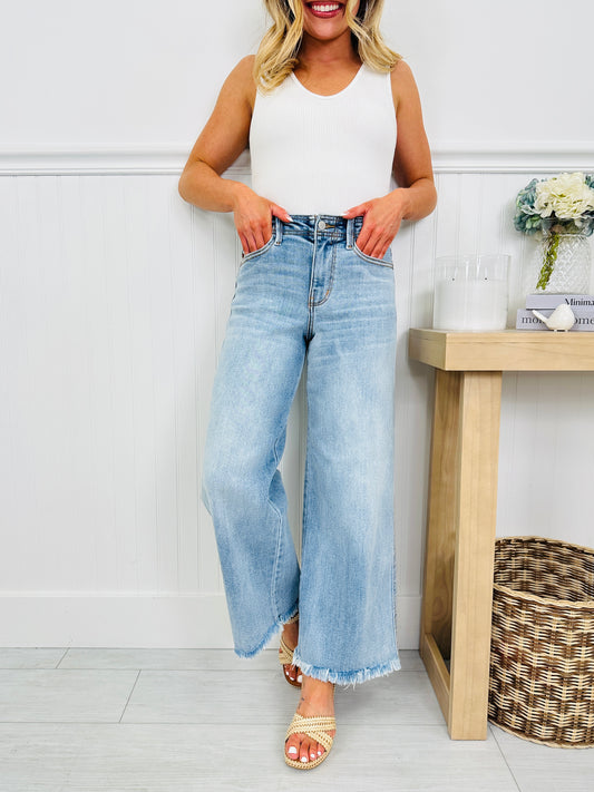 Judy Blue Ankle Ready Ankle Wide Leg Jeans