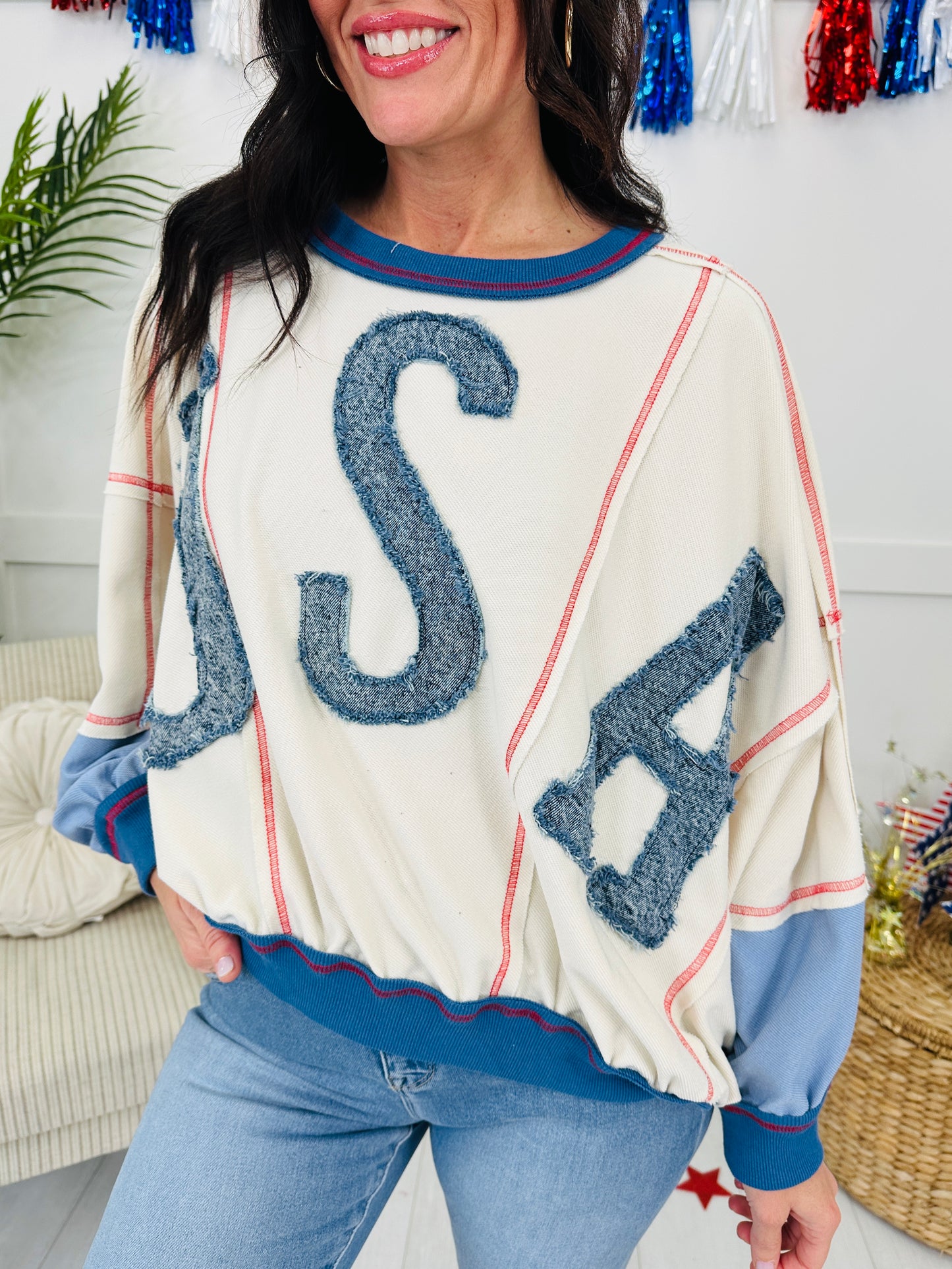 True Blue Americana Pullover