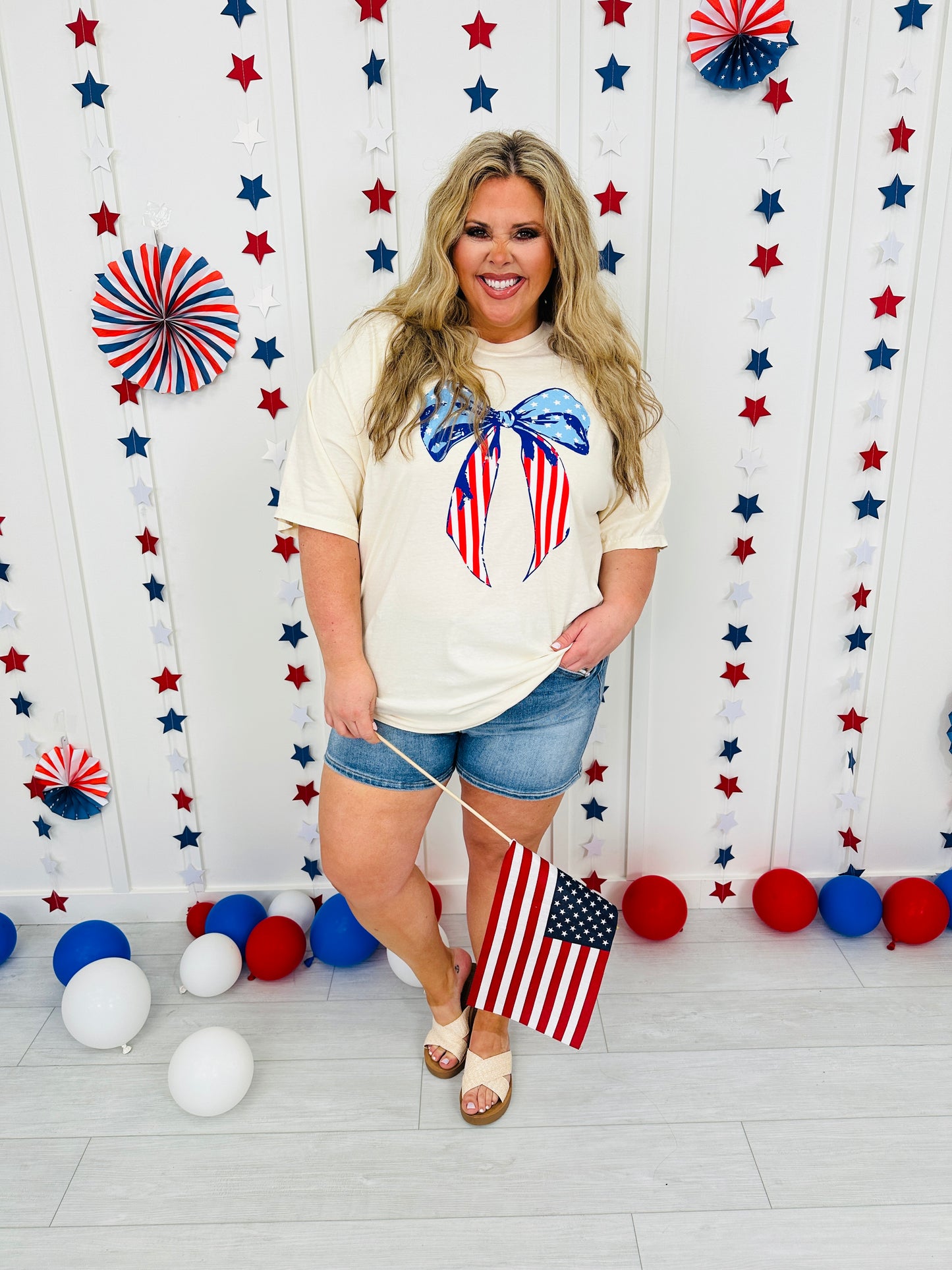Bow Stars and Stripes Graphic Tee