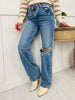 Judy Blue Criss Cross Crush Rigid Magic Dad Jeans