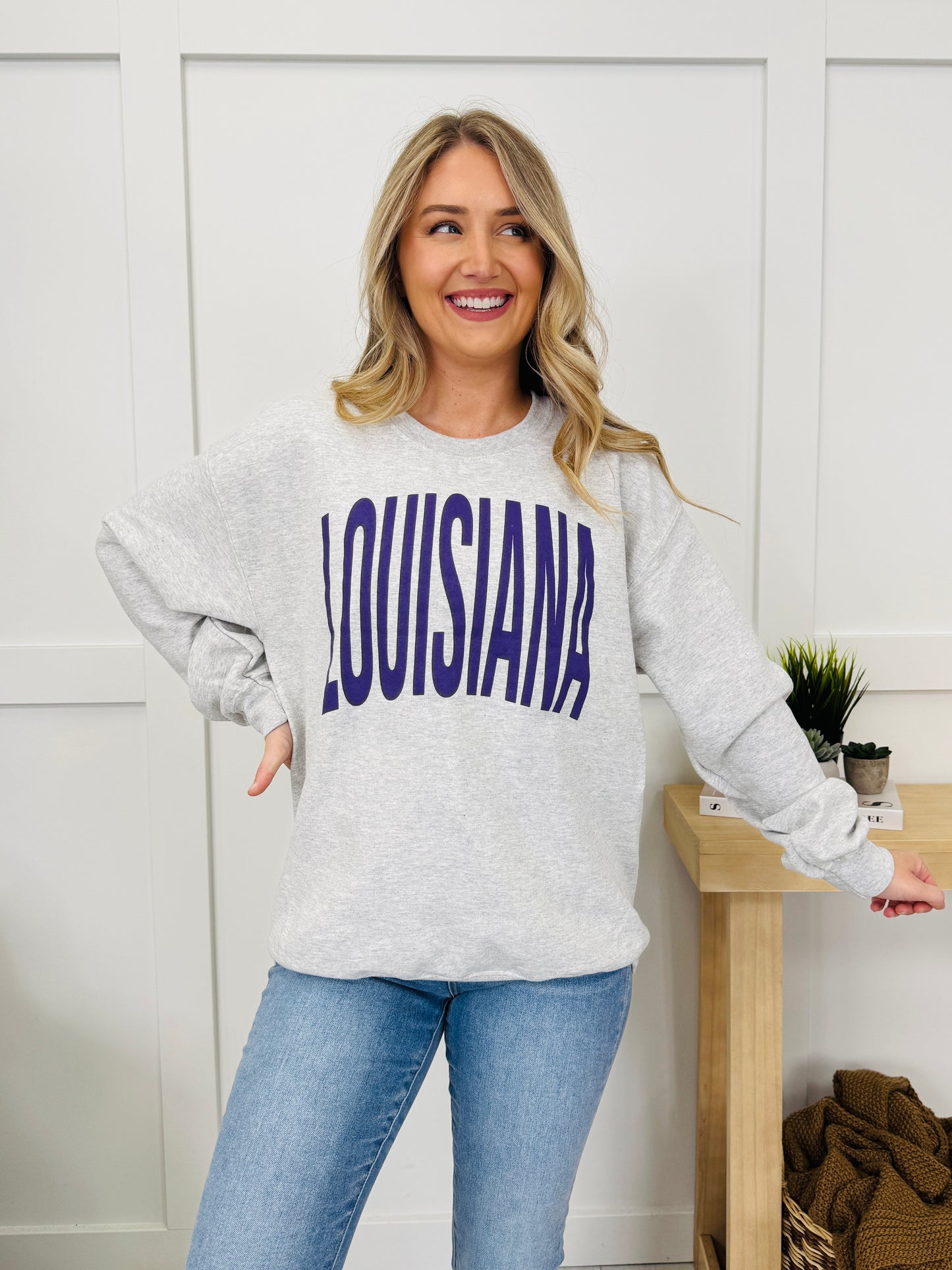 Louisiana Reversible LA Graphic Crewneck Sweatshirt