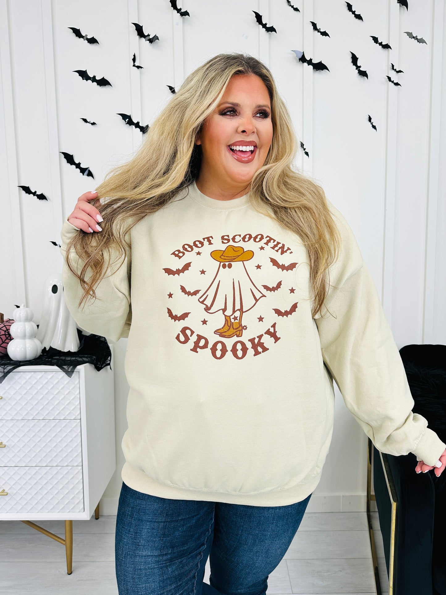 Boot Scootin Spooky Graphic Crewneck Sweatshirt