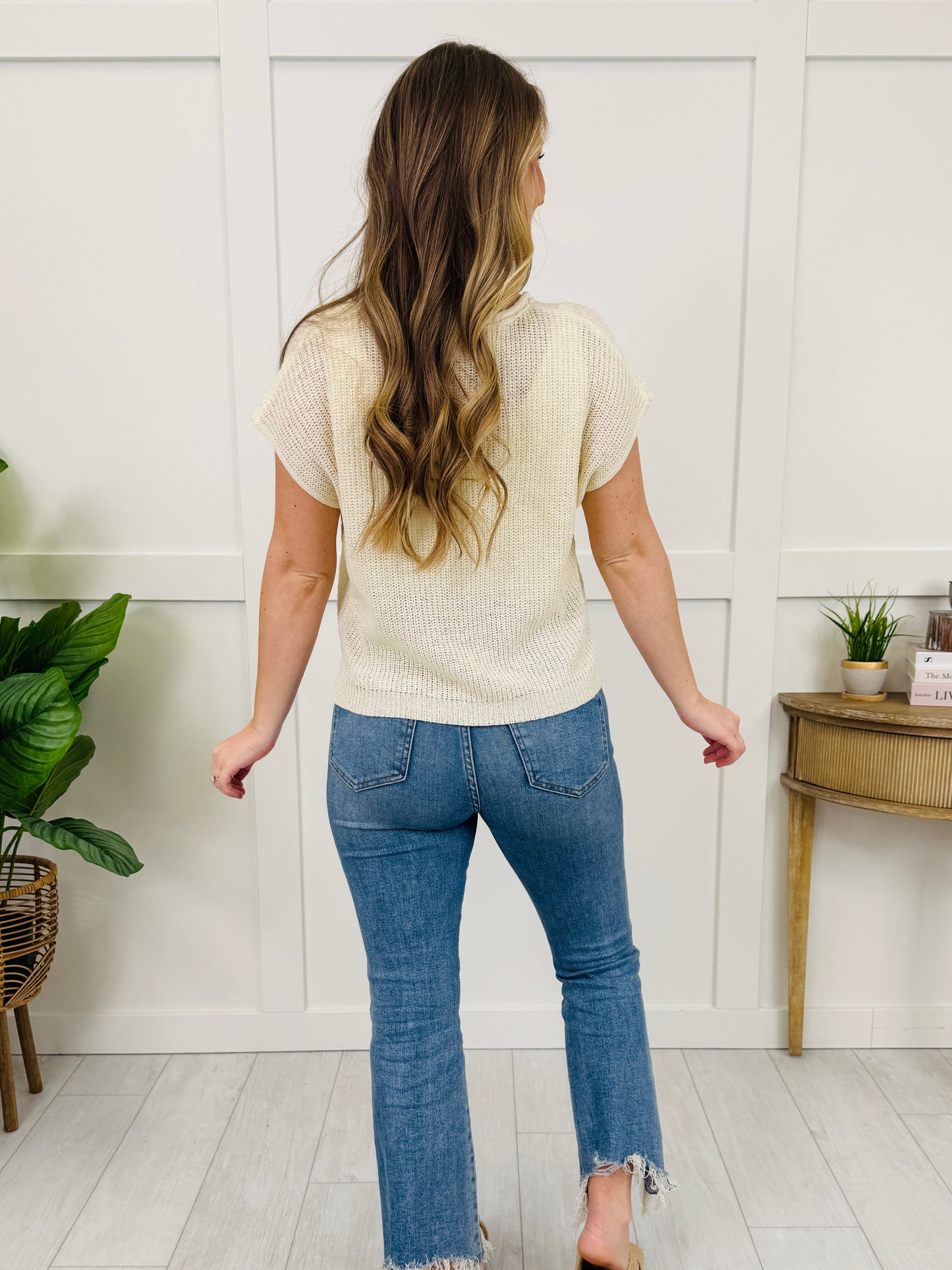 Neutral Wave Knit Top