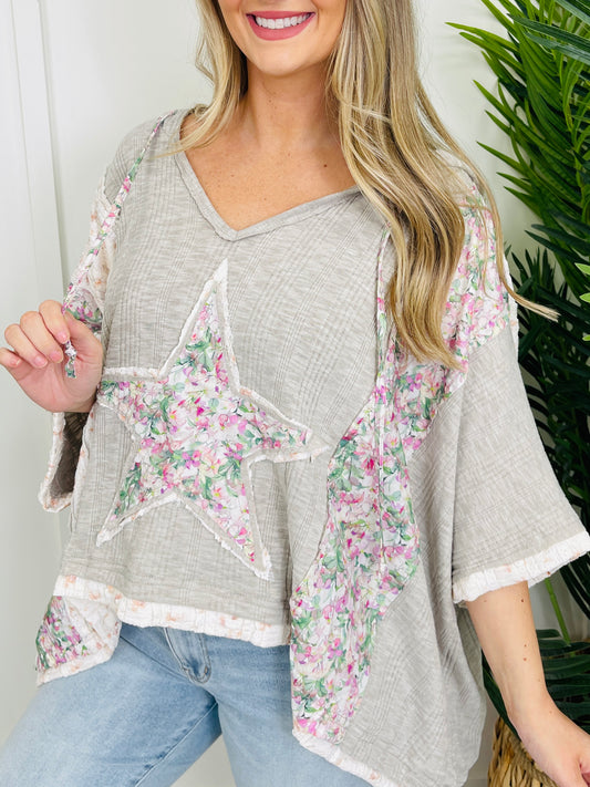 Cosmic Kindness Top in Light Grey