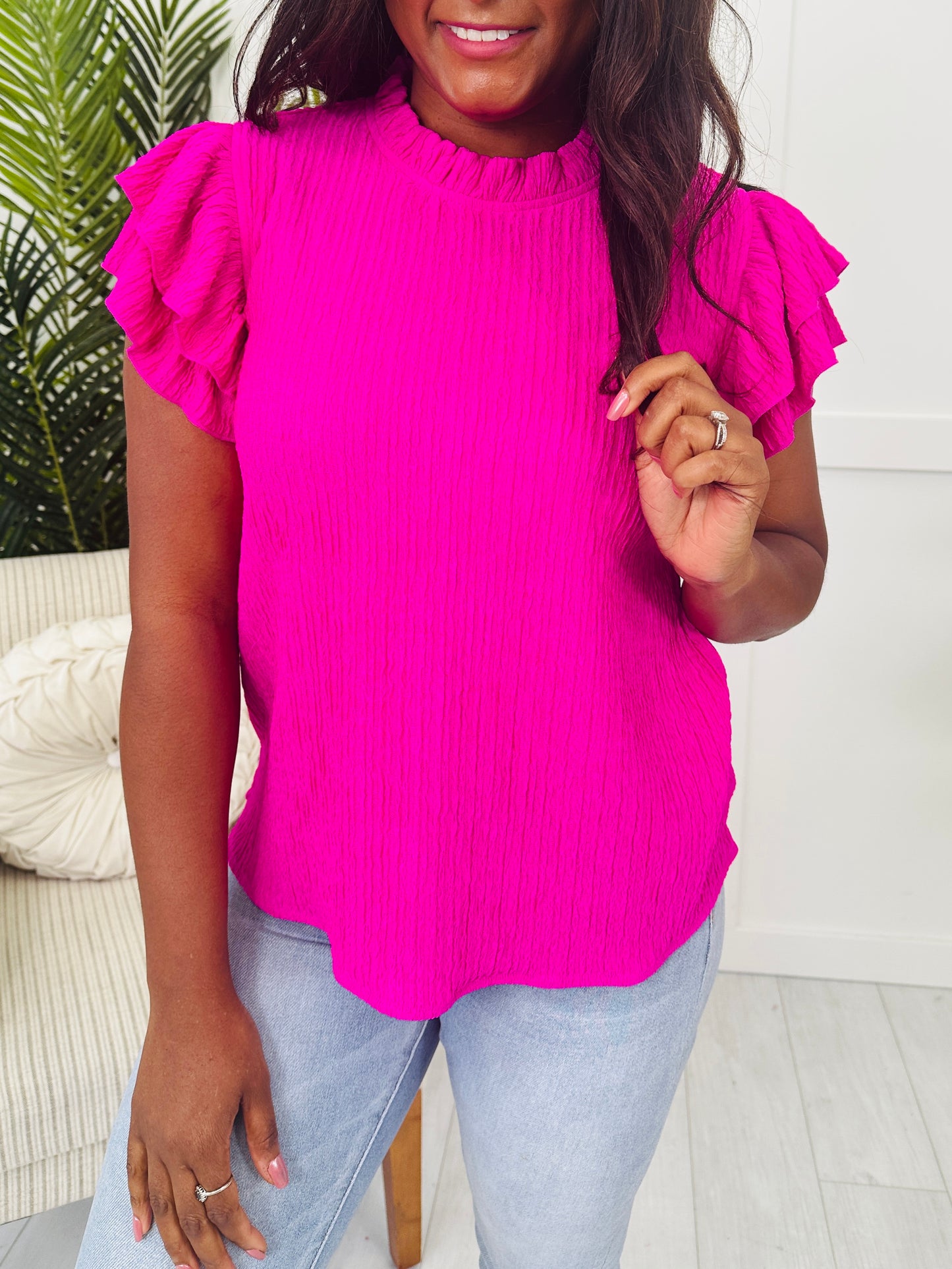Whispering Ruffles Top- Multiple Colors!