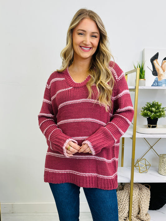 Lined With Love Sweater in Marsala