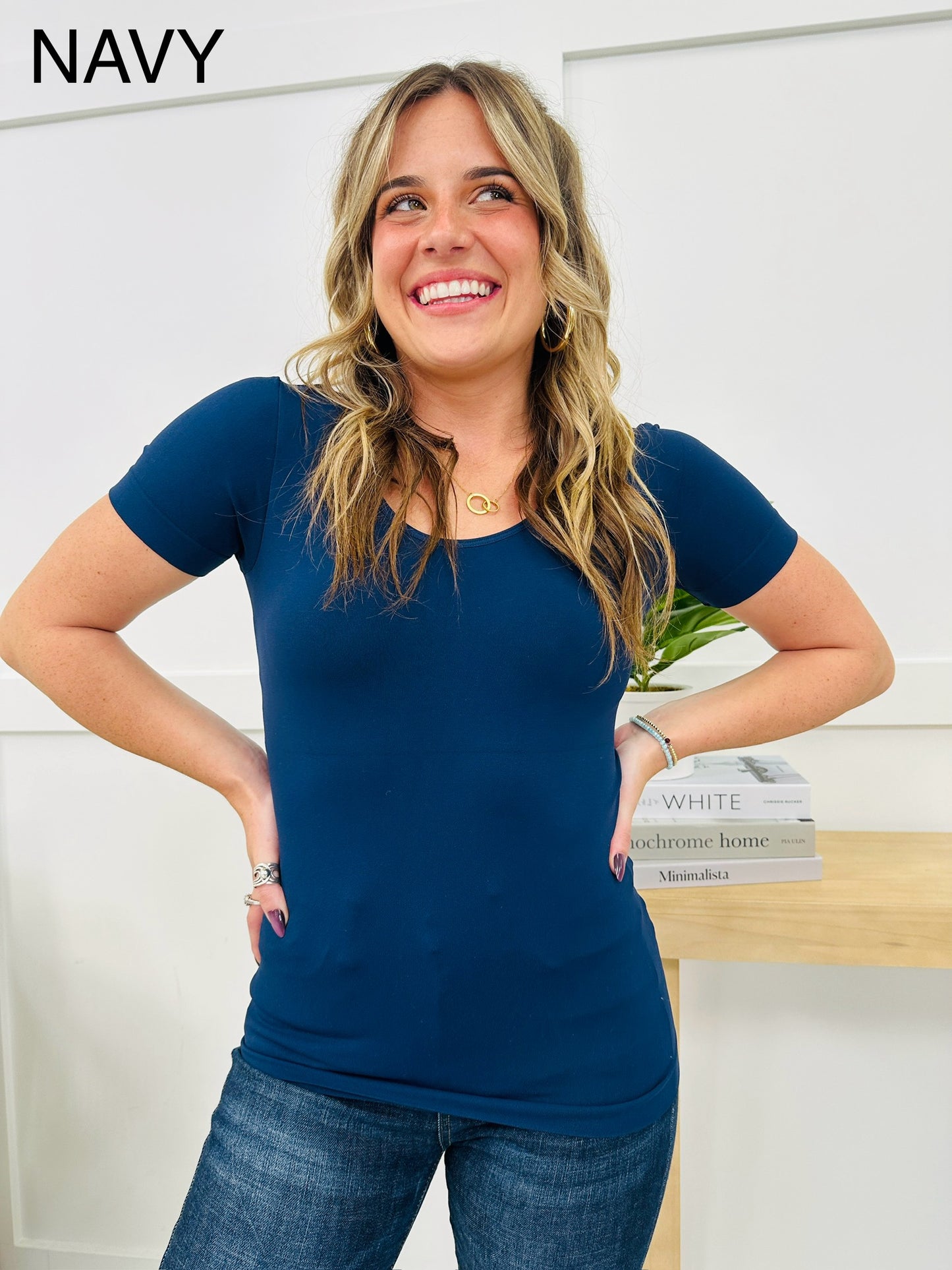 Seamless Reversible V Neck Shapewear Top- Multiple Colors!