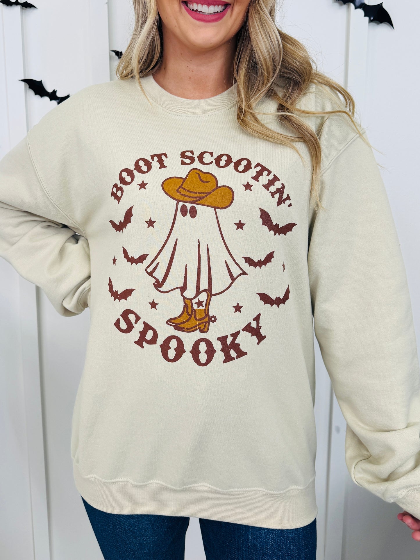 Boot Scootin Spooky Graphic Crewneck Sweatshirt