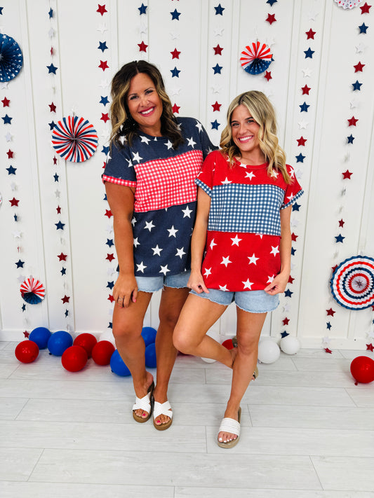 Red, White, and Cute Top in Multiple Colors