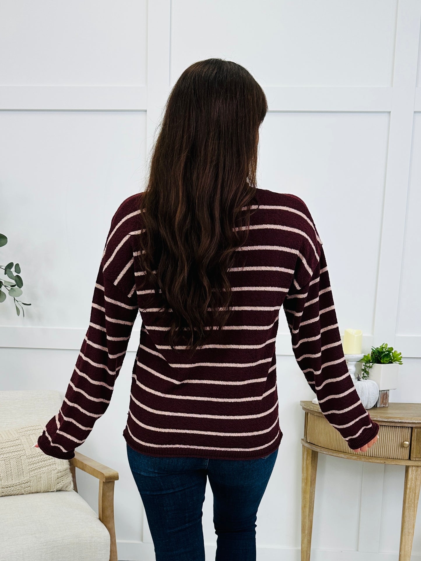 The Chill Knit Sweater in Burgundy
