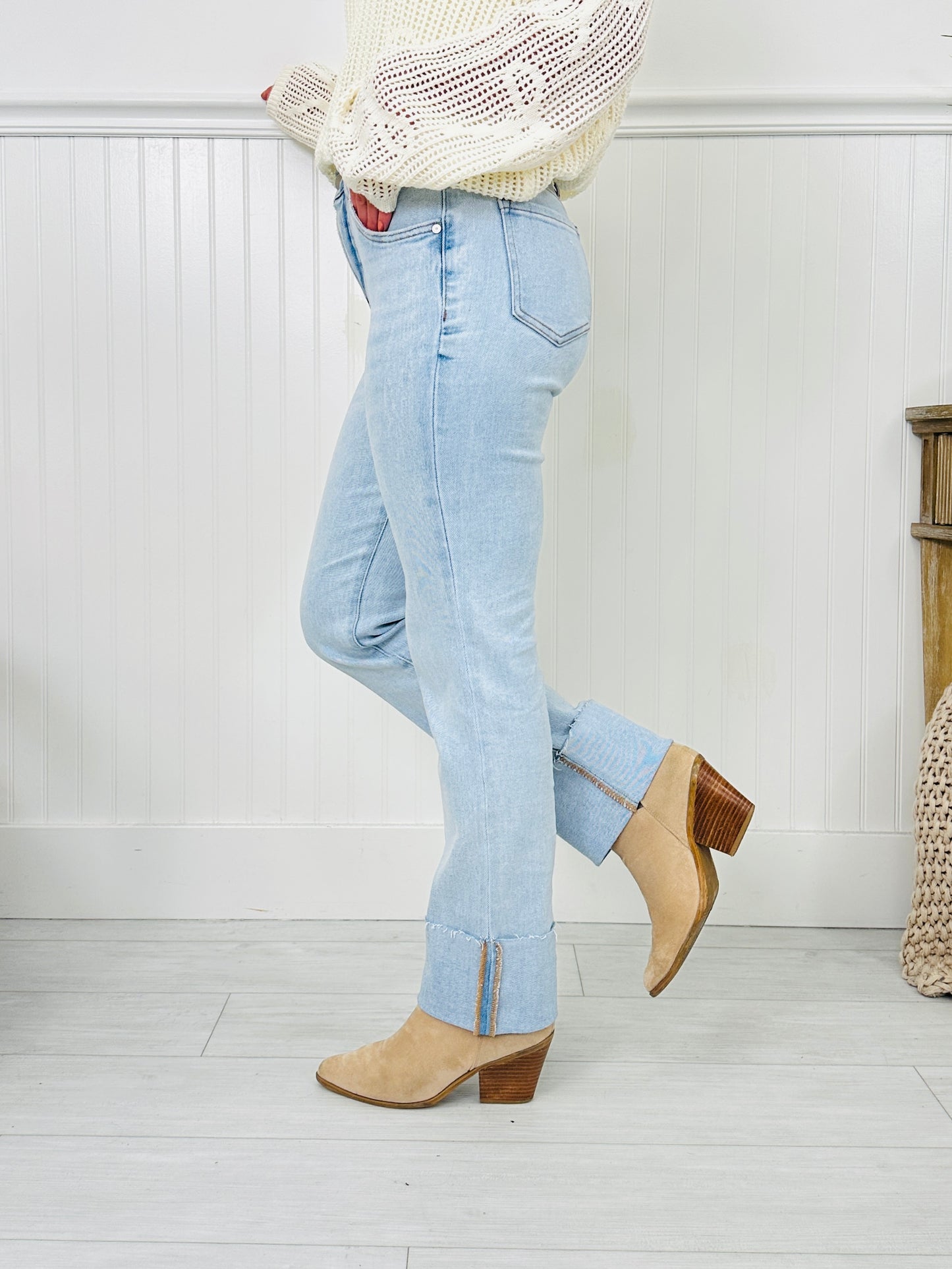 Crush On The Cuff Tummy Control Mom Jeans