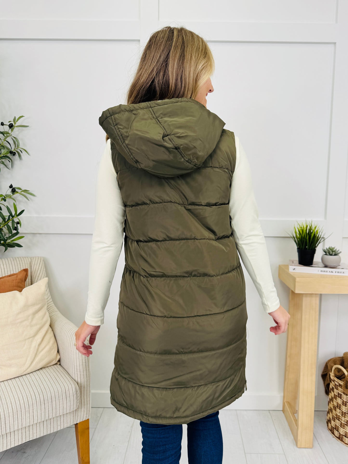 Holding Onto Warmth Puffer Vest In Olive
