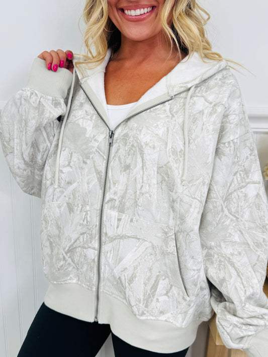 Camo Season Hoodie In Grey