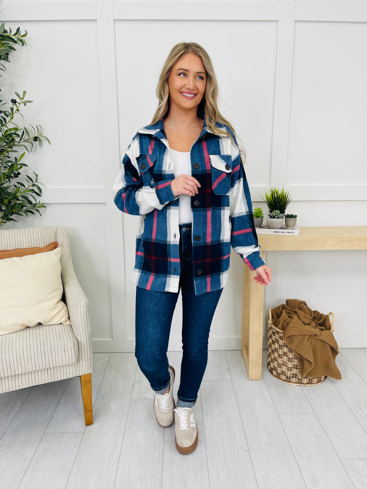 DOORBUSTER! Rustic Runway Shacket in Navy