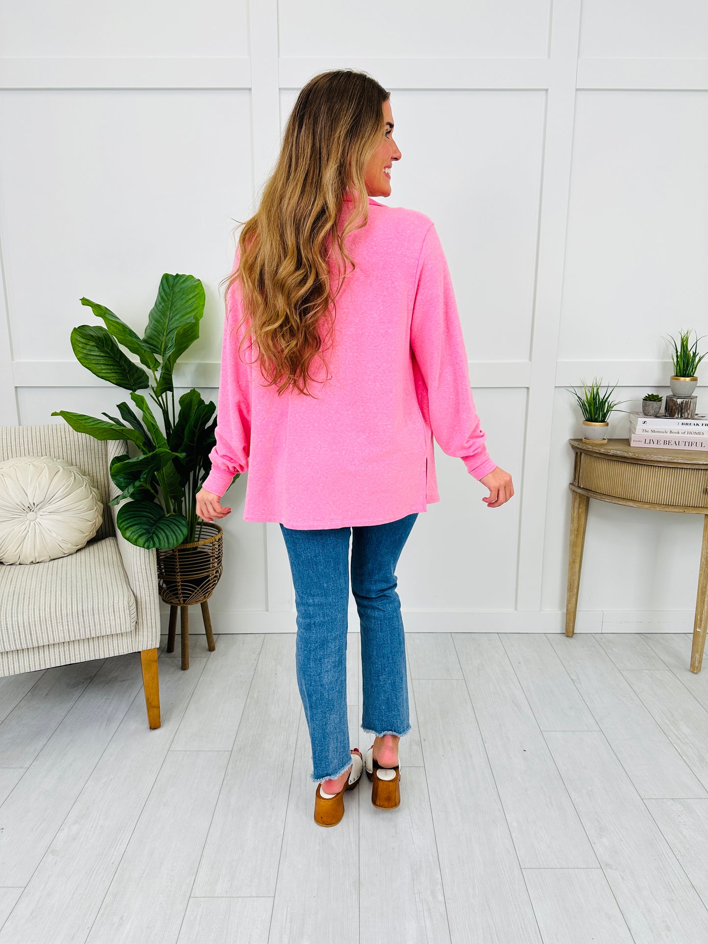 Kept By The Season Shacket in Pink