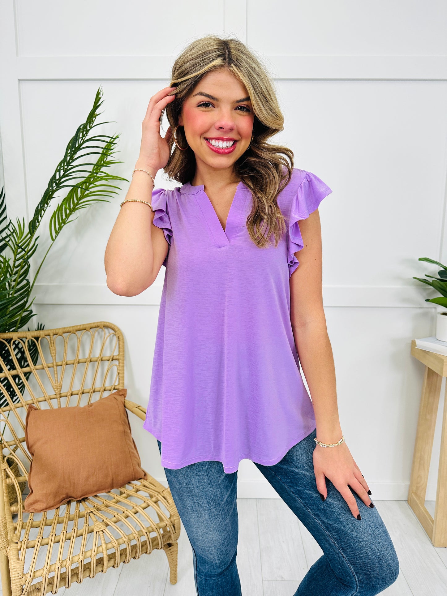 Ruffle Effect Top- Multiple Colors!