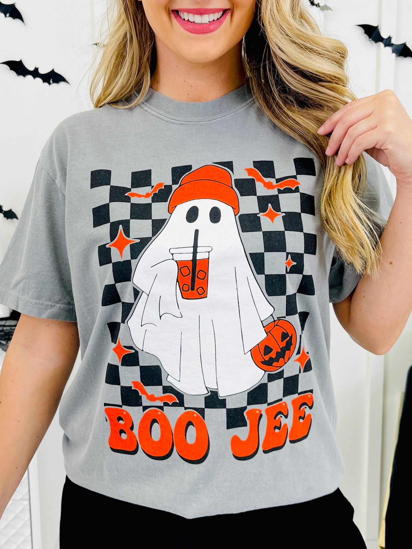 Boo-Jee Checkered Graphic Tee