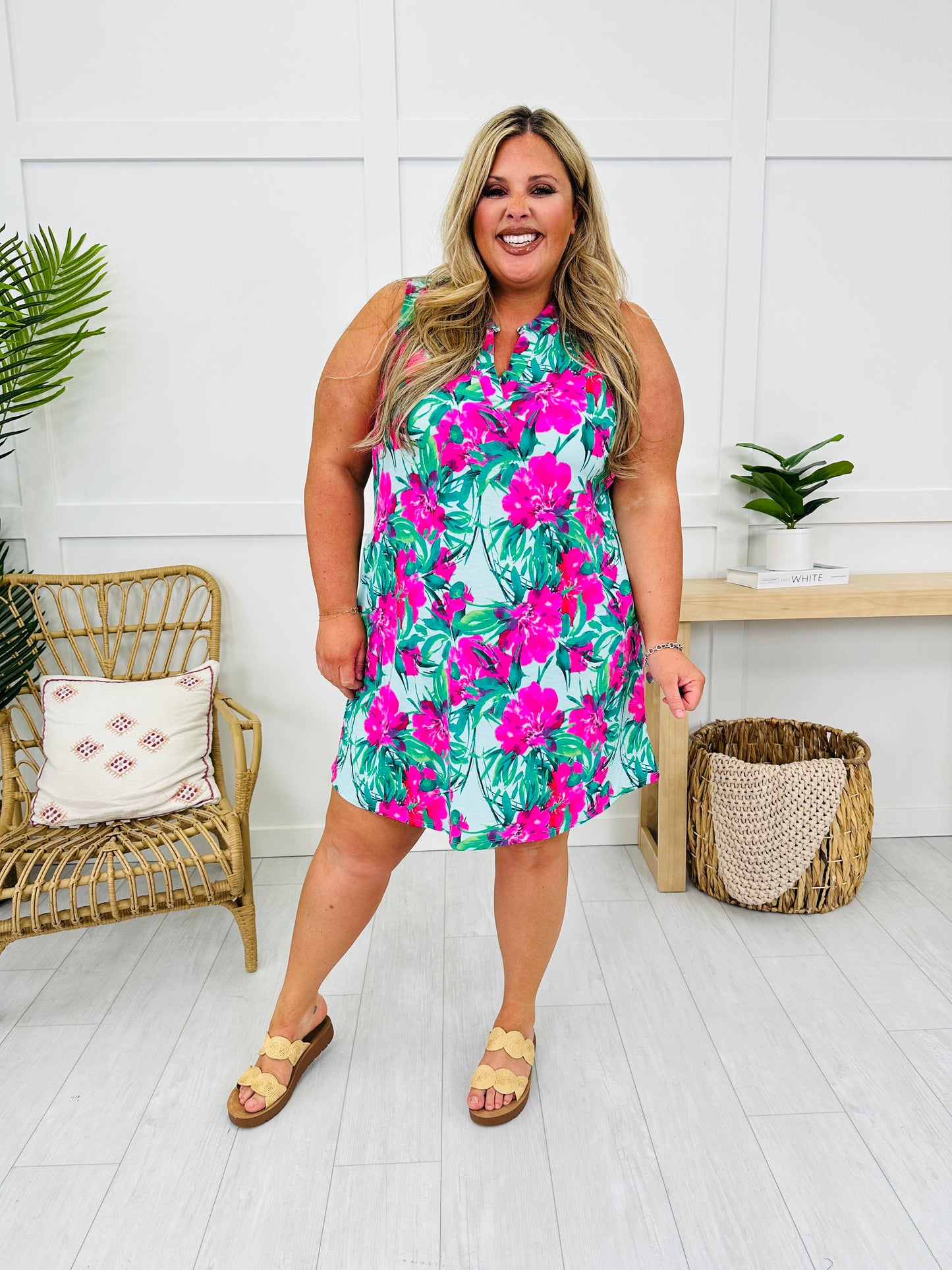 Palms and Plans Dress in St. Thomas Print